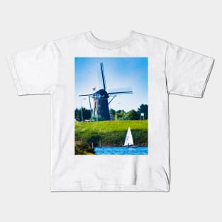 Photography- Dutch windmill at Zeeland Kids T-Shirt